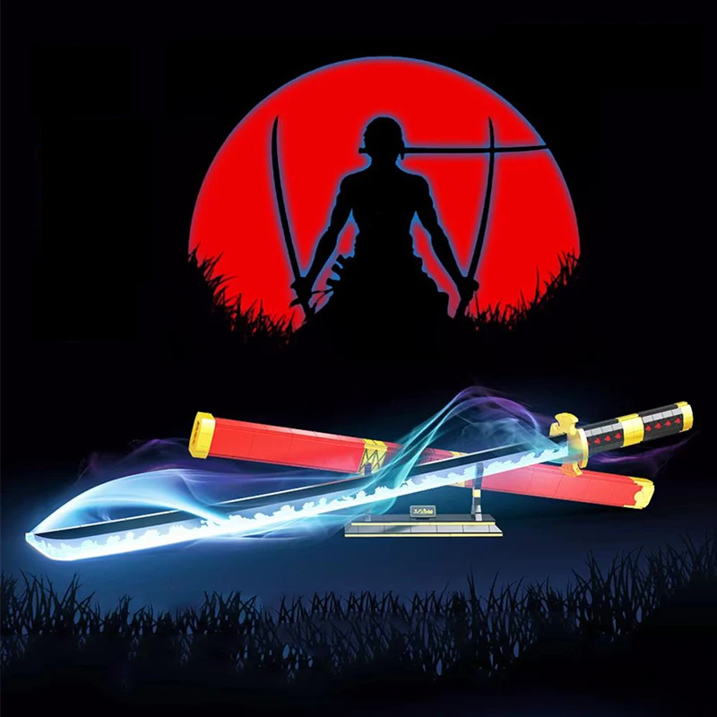 Moc Un Pezzo Katana Roronoa Zoro Sandai Kitetsu Yamato Wado Ichimonji Mattoncini Mattoncini Katana Spada Arma Figure Giocattoli