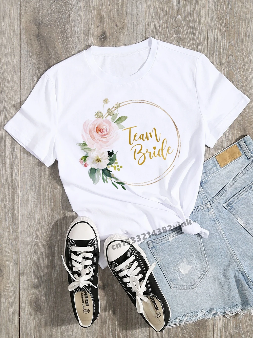 Team Bride Future Mariee Bride Wedding Party Women Evjf Tee Shirt Casual Ladies Basic O-Collar T-Shirt Bianca A Maniche Corte Ragazza