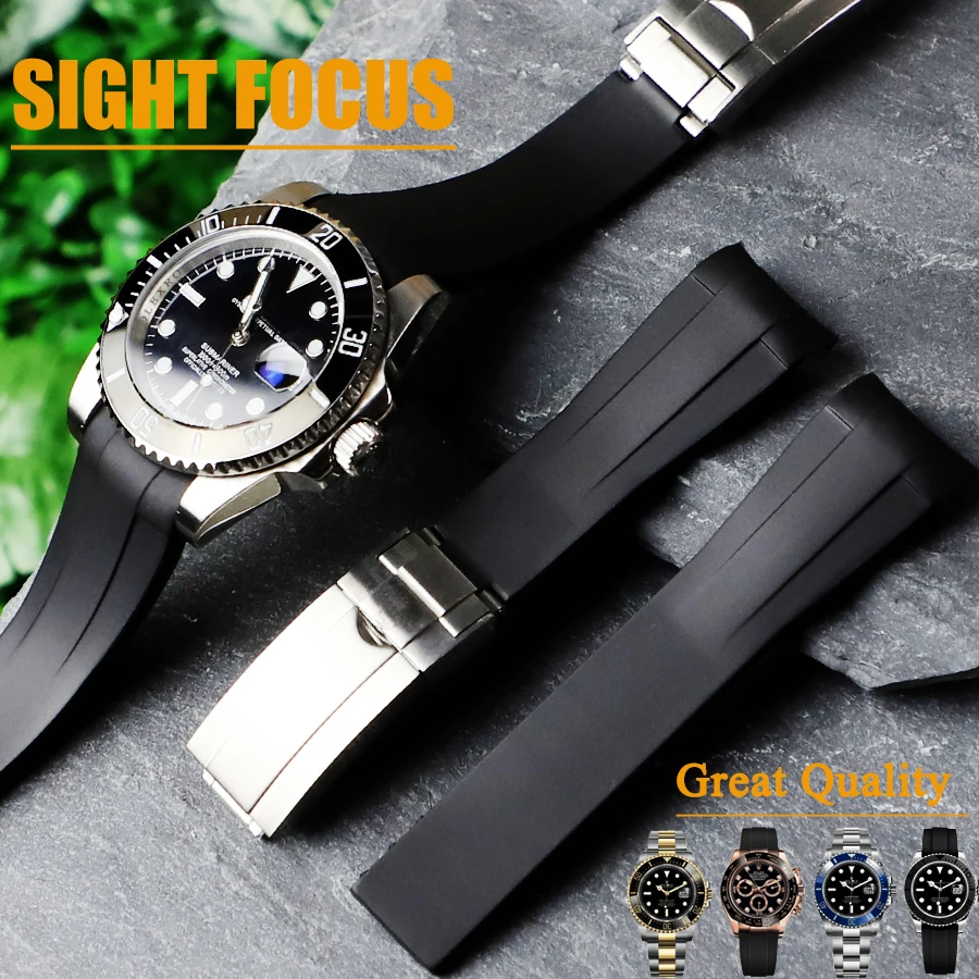 Cinturino Per Orologio In Gomma Da Immersione Da 20Mm Per Rolex Submariner Daytona Gmt Master 2 Cinturino Per Orologio Yacht-Master Ii Cinturino Per I