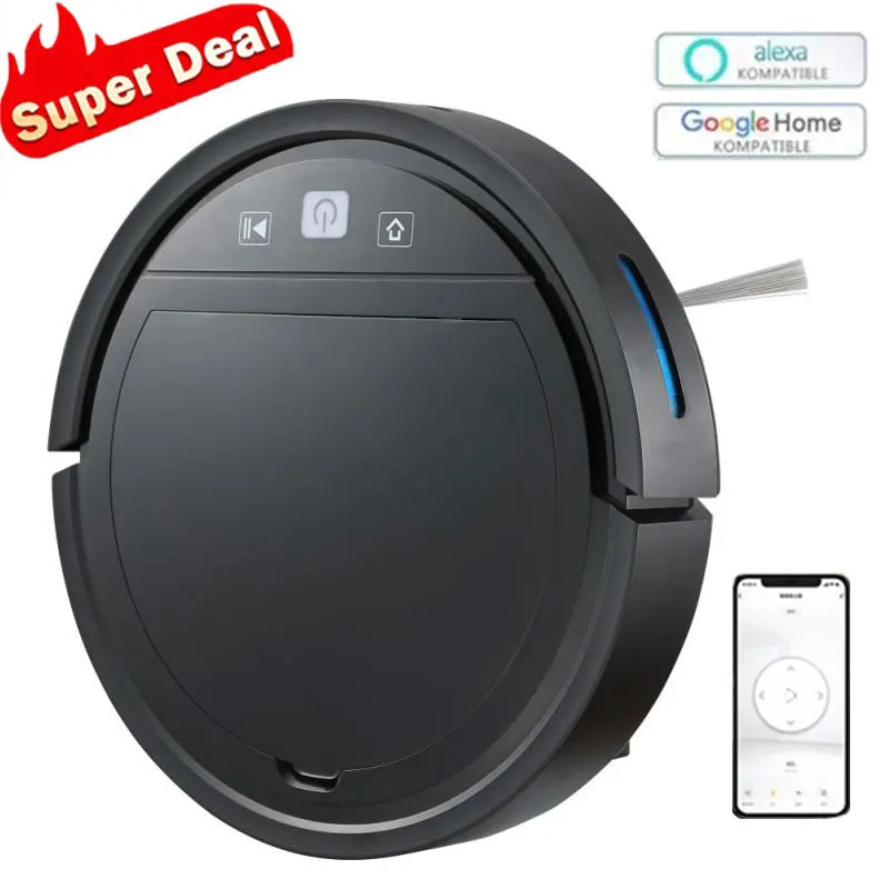 Smart Sweeper Robot 2500Pa Aspirapolvere Wireless Autocharge Spazzatrice Per Pavimenti Per Elettrodomestici Robot Vaccum