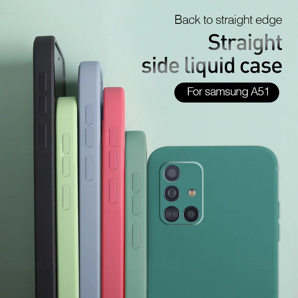Per Samsung Galaxy A52 Custodia 4G O 5G Custodia Morbida In Silicone Liquido Lato Dritto Per Samsung Samsung Samsung Samsung A 52 A51 Coque
