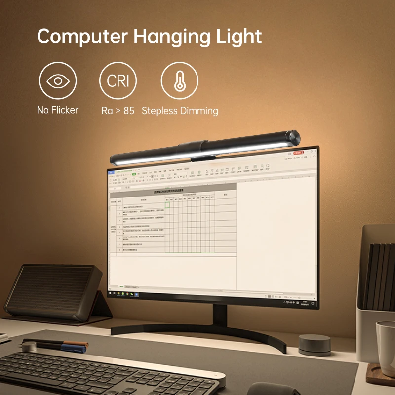 Led Monitor Light Bar Computer Desk Lamp 44Cm Rgb Auto-Dimming Screen Lampada A Sospensione Monitor Light E-Reading Study On Office Table