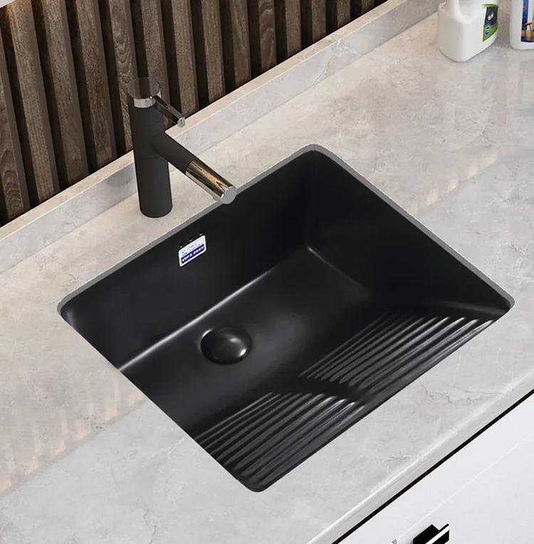 Balcone In Ceramica Per Piscina Con Lavabo Piscina Singola Nera Bassa Sotto Il Bancone Lavabo In Pietra Per Uso Domestico Sotto Inter
