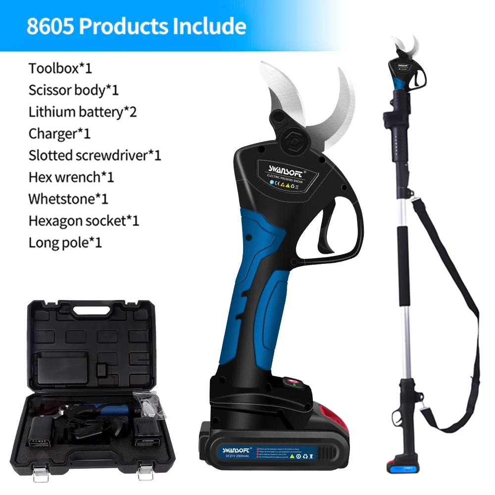 Swansoft Suca-Spiriteur Ectrique Professionnel Sans Fil, Outil De Coupe Ecltrique Sc-8605, Ciseaux De Verger, Soccateur De Bran