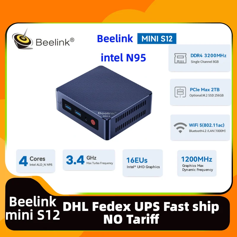 Beelink Mini S12 Win11 Intel 12Th N95 Mini Pc 8Gb 256Gb Mini Desktop Gaming Office Home Mini Computer Beelink Mini S12 Pc