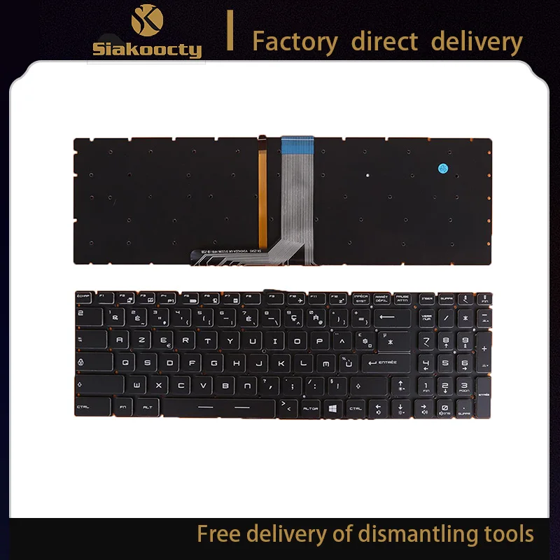 Siakoocty Nuova Tastiera Francese Retroilluminata Colorata Full Rgb Per Msi Gaming Gs60 2Pc Ghost/Gs60 2Pl Ghost