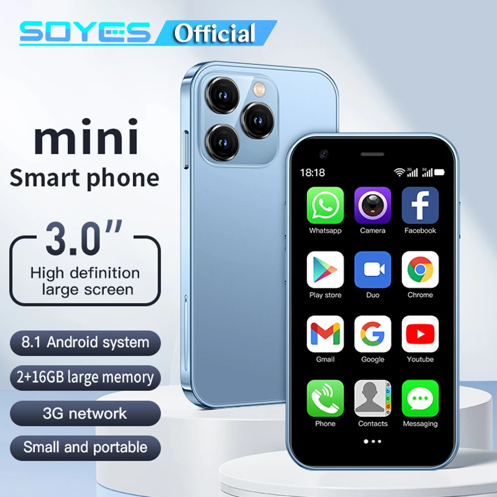 Soyes Xs15 Mini Android8.1 Smart Phone Display Da 3.0 Pollici 2Gb Ram 16Gb Rom Dual Sim Standby Play Store 3G Little Phone