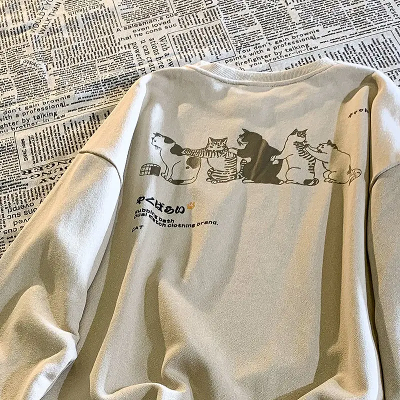 Pullover Girocollo Giapponese Trend Maglioni Per Ragazzi E Ragazze Sciolti All Match Cat Top Nuove Coppie Di Maglioni Primaverili E Autunnali Gotici