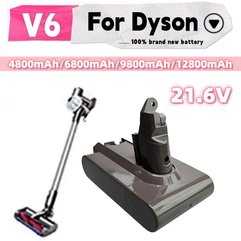 Per Dyson Dc62 Batterie 4.8/6.8/9.8/12.8Ah 21.6V Batterie Agli Ioni Di Litio Pour Dyson V6 Dc58 Dc59 Dc61 Dc62 Aspirateur Batterie