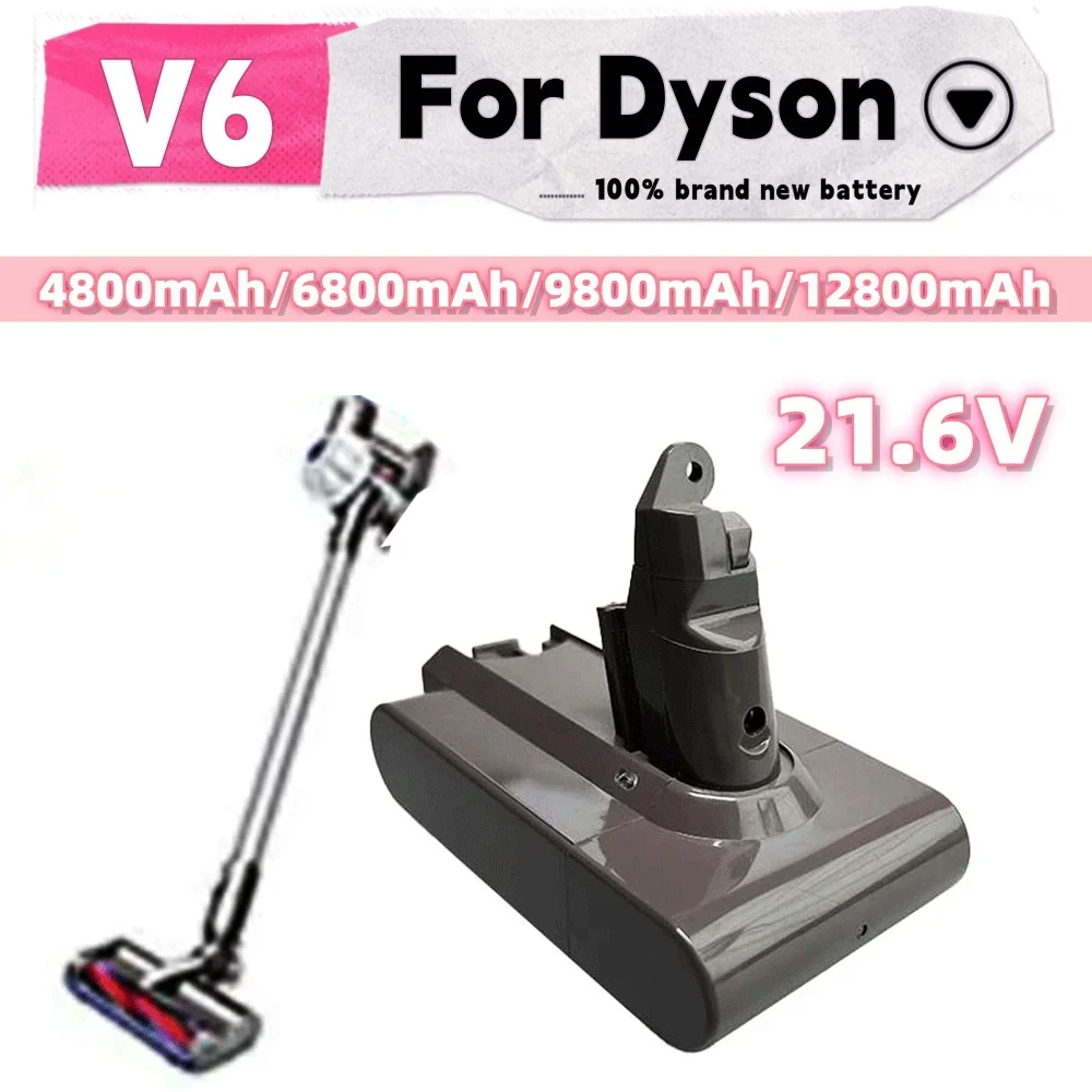 Per Dyson Dc62 Batterie 4.8/6.8/9.8/12.8Ah 21.6V Batterie Agli Ioni Di Litio Pour Dyson V6 Dc58 Dc59 Dc61 Dc62 Aspirateur Batterie
