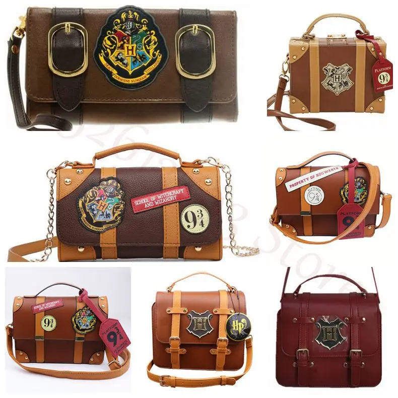 Harryypotter Hogwarts School Pu Tote Bag Hermione Shoulder Bag 93/4 Badge Leather Wallet Large Capacity Computer Bag Girlsladies