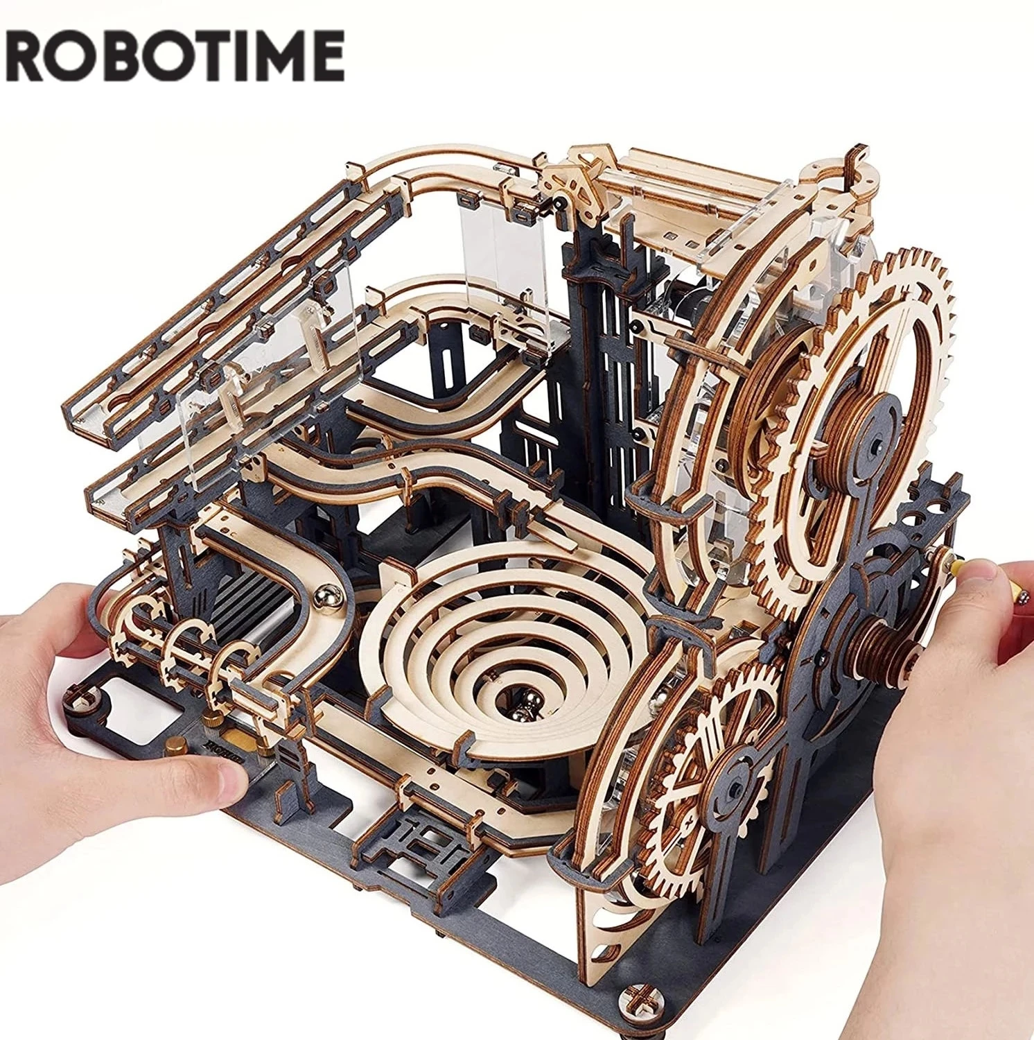Robotime Rokr Marble Run Set 5 Tipi 3D Puzzle In Legno Modello Fai Da Te Building Block Kit Assemblaggio Giocattolo Regalo Per Adolescenti Adult Night