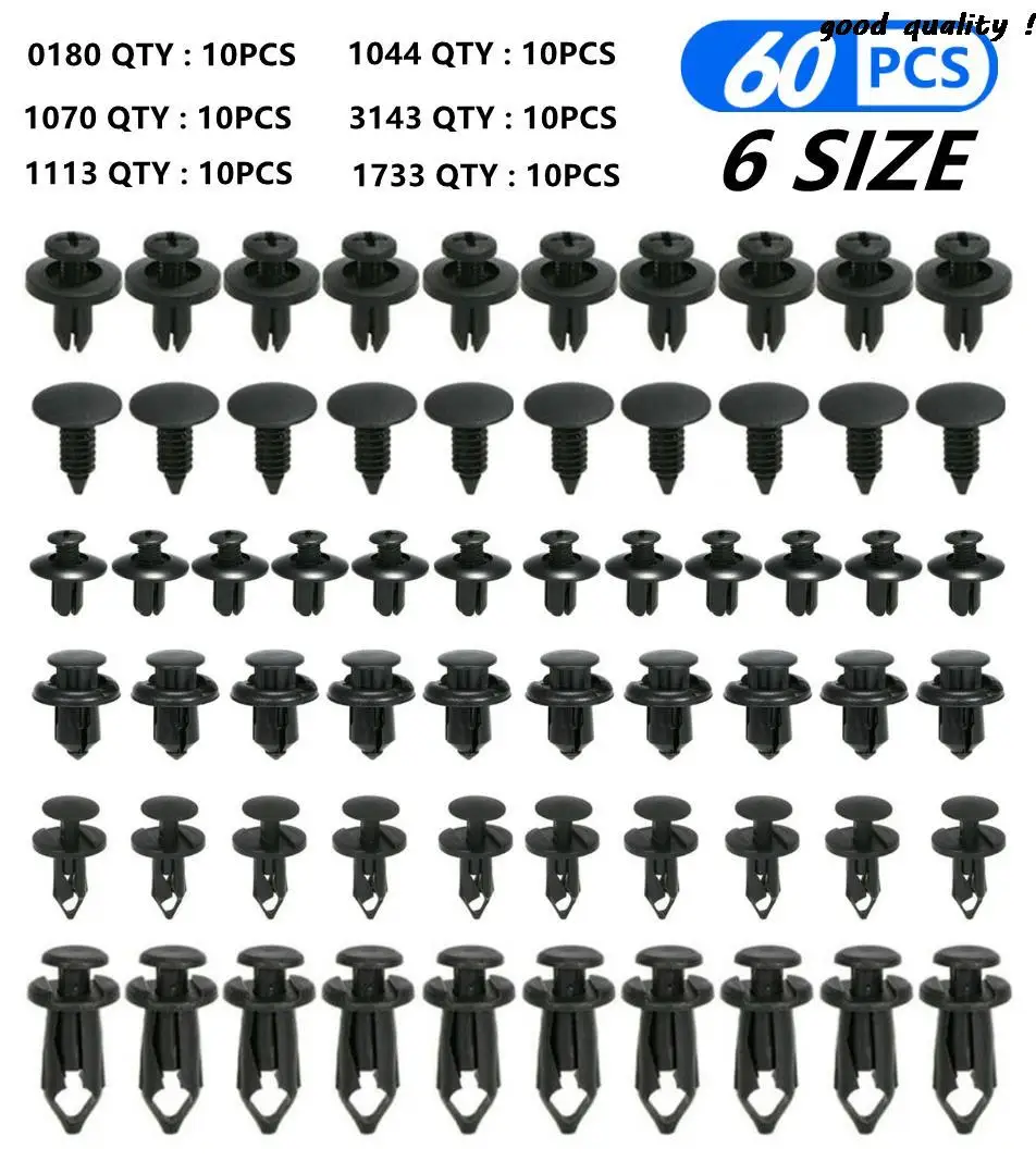6 Dimensioni 60 Pezzi Clip Di Fissaggio Automatico Per Ford Mondeo Mk4 Skoda Alfa Romeo Ford Focus Mk2 Skoda Octavia Mondeo Mk3 Opel