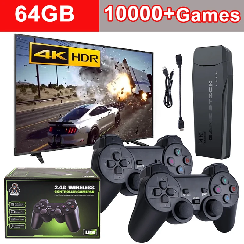 10000 Giochi Classici M8 Game Stick Lite Console Per Videogiochi Wireless Retro Emulator Console Uscita Tv 4K Hd Per Ps1/Fc/Gba
