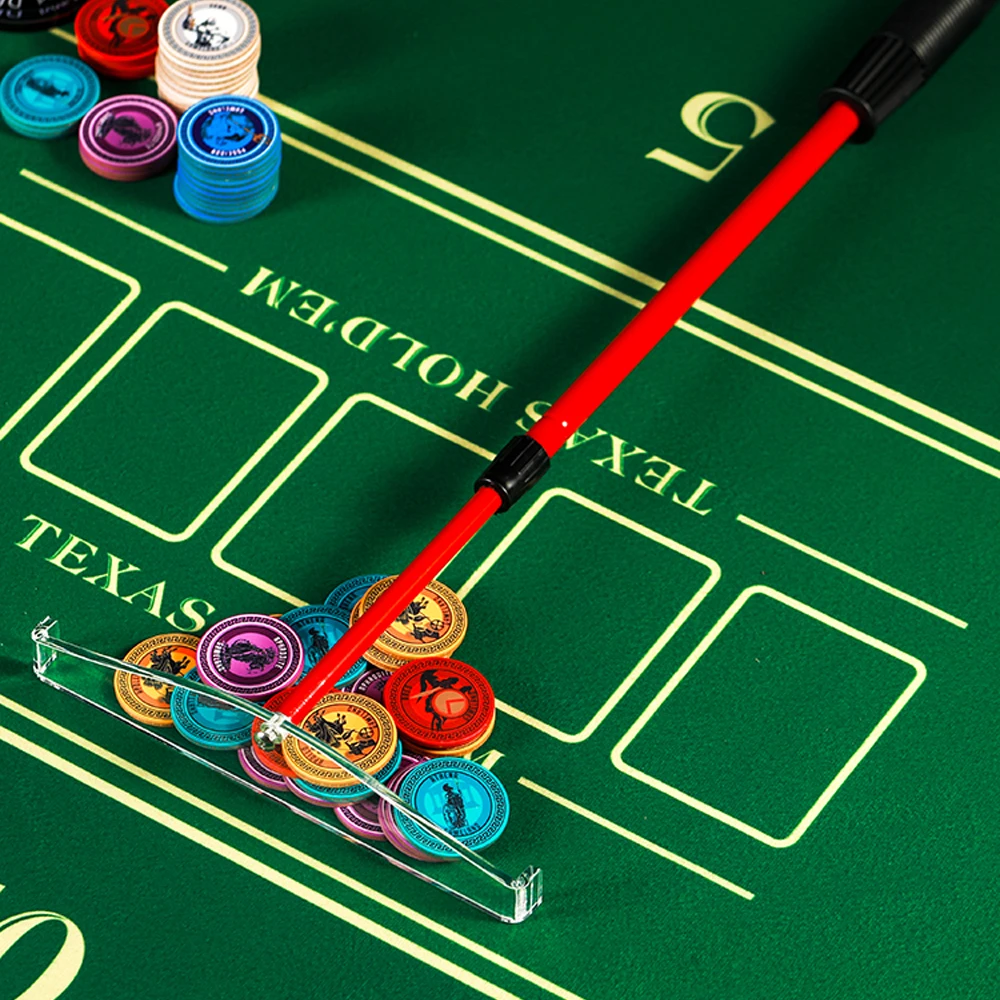 39.5-70Cm Casino Gaming Desk Accessori Dadi Poker Chips Rastrello Telescopico Roulette Poker Chips Rastrello Collector Rod
