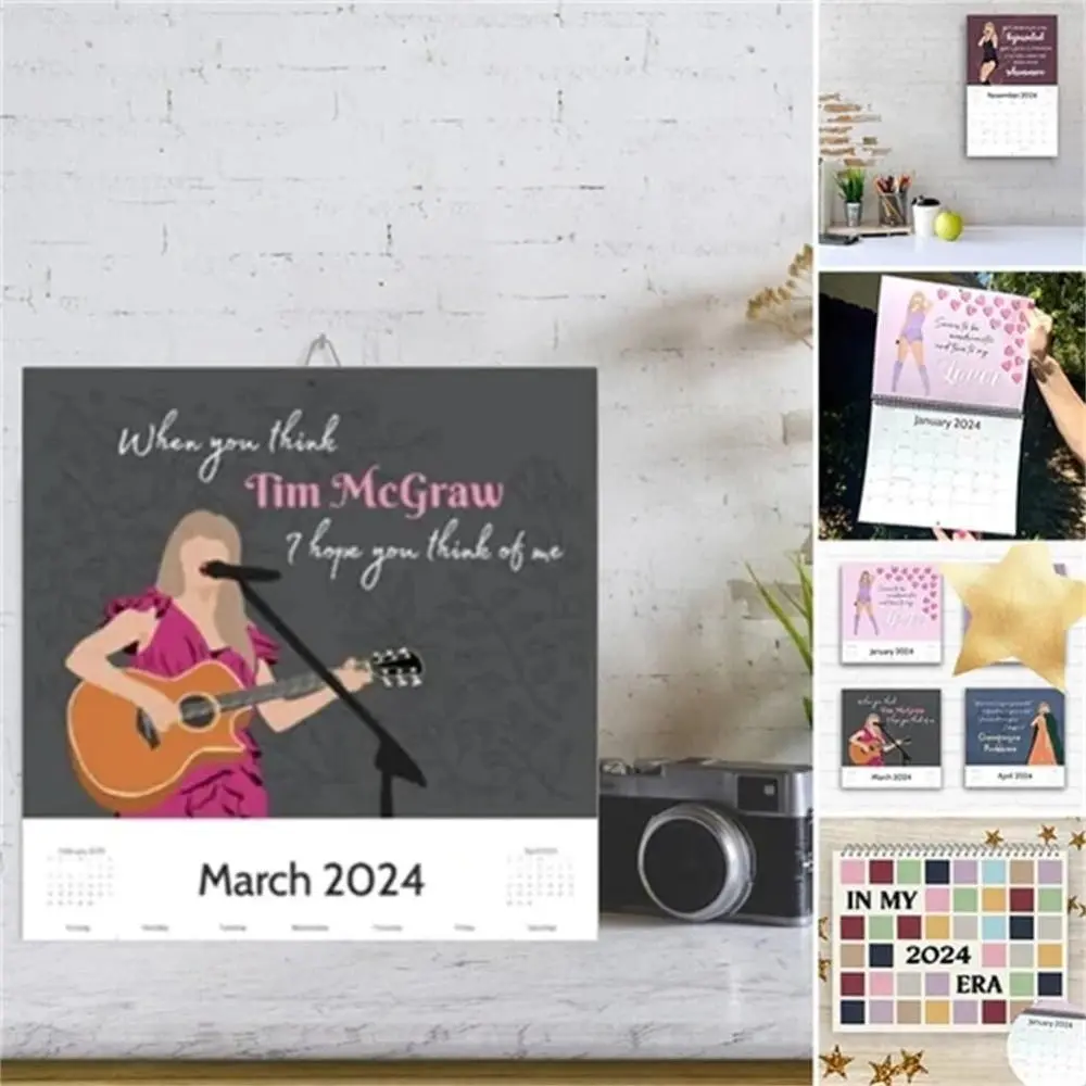 2024 Eras Tour Calendar Creative Family Planner Poster Di Carta Album Cover Calendar Hangable Wall Art Calendar Decorazione Della Casa