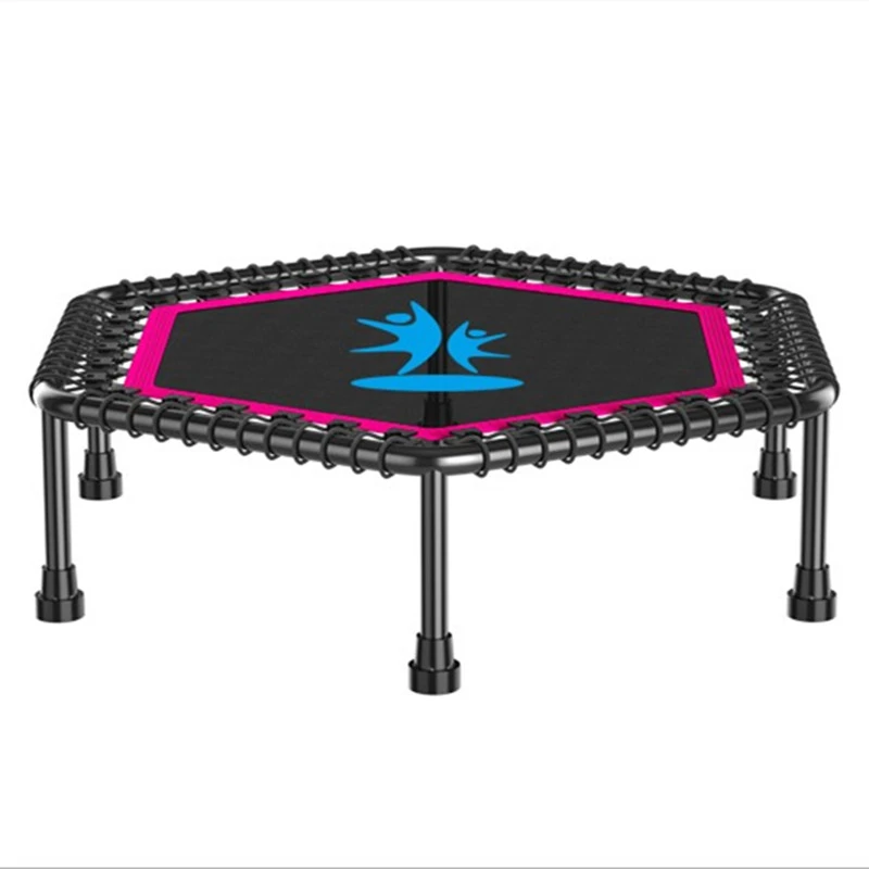 Hot 50 "Esagono Trampolino Bambini Adulto Mini Silenzioso Palestra Coperta Fitness Cama Elastica Corda Salto Cardiofrequenzimetro Letto Rimbalzante