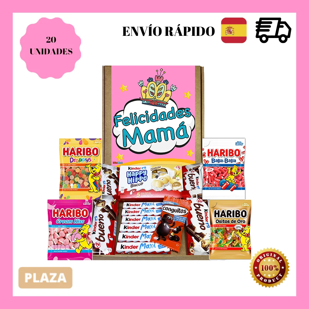 Mamma Regalo Di Compleanno. Orsi Di Cioccolato E Haribo Kinder Assortiti, Scatola Di Cioccolato Kinder Chocolate, Cesto Regalo Al Cioccolato Per La Fe