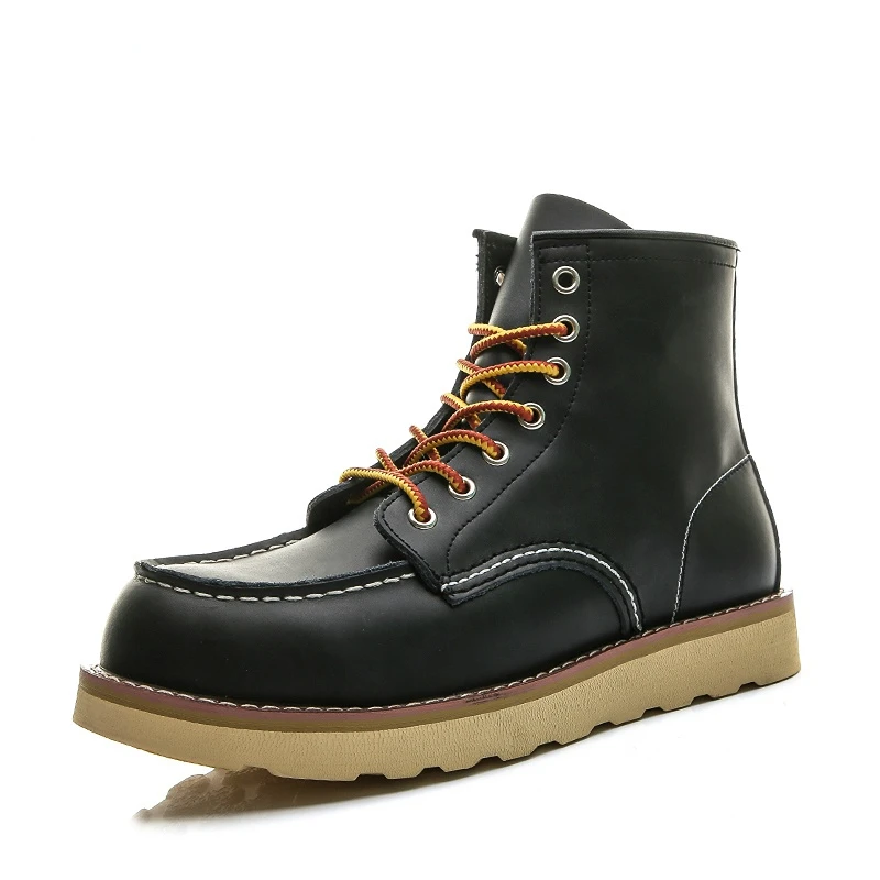 Red Black Winter Mens Shoes Desert Keep Warm Vintage Culture Wings Rookie Men Boots Motorcycle Boots Western Zapatos De Hombre