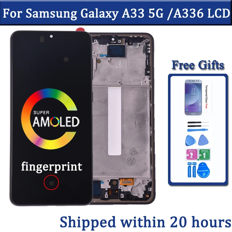 Display Amoled Per Samsung A33 5G Lcd Sm-A336B/Ds Touch Screen Digitizer Assembly Super Amoled Per Display Lcd Samsung A33 5G