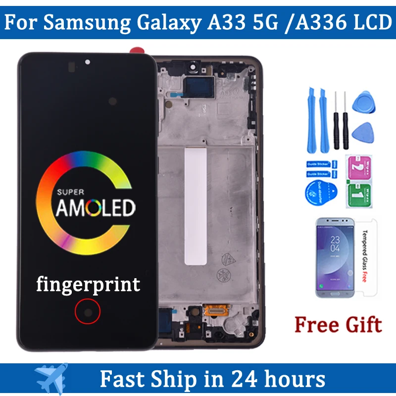 Display Amoled Per Samsung A33 5G Lcd Sm-A336B/Ds Touch Screen Digitizer Assembly Super Amoled Per Display Lcd Samsung A33 5G