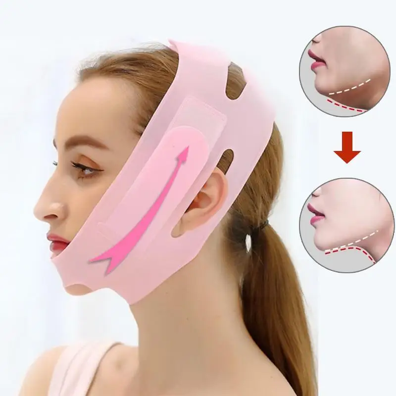 New Nano Silicone Mask Lifting V Line Shape Face Lift Reutilizables Dimagrante Facial Mascaras Up Mask Bandage Cheek Chin Nec C1L8