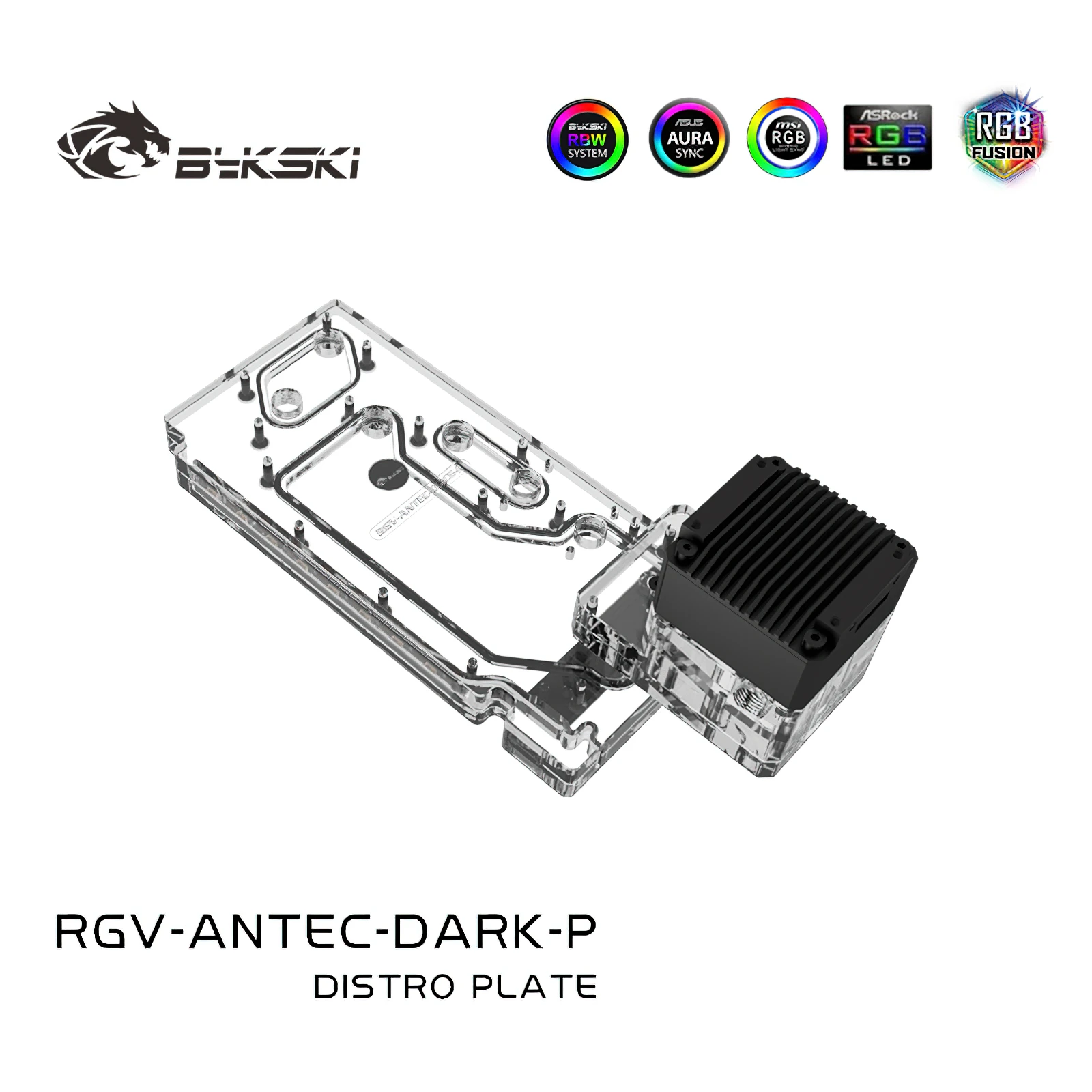 Bykski Rgb Water Cooling Distro Plate Reservoir Per Antec Dark Cube Chassis Case Rgv-Antec-Dark-P