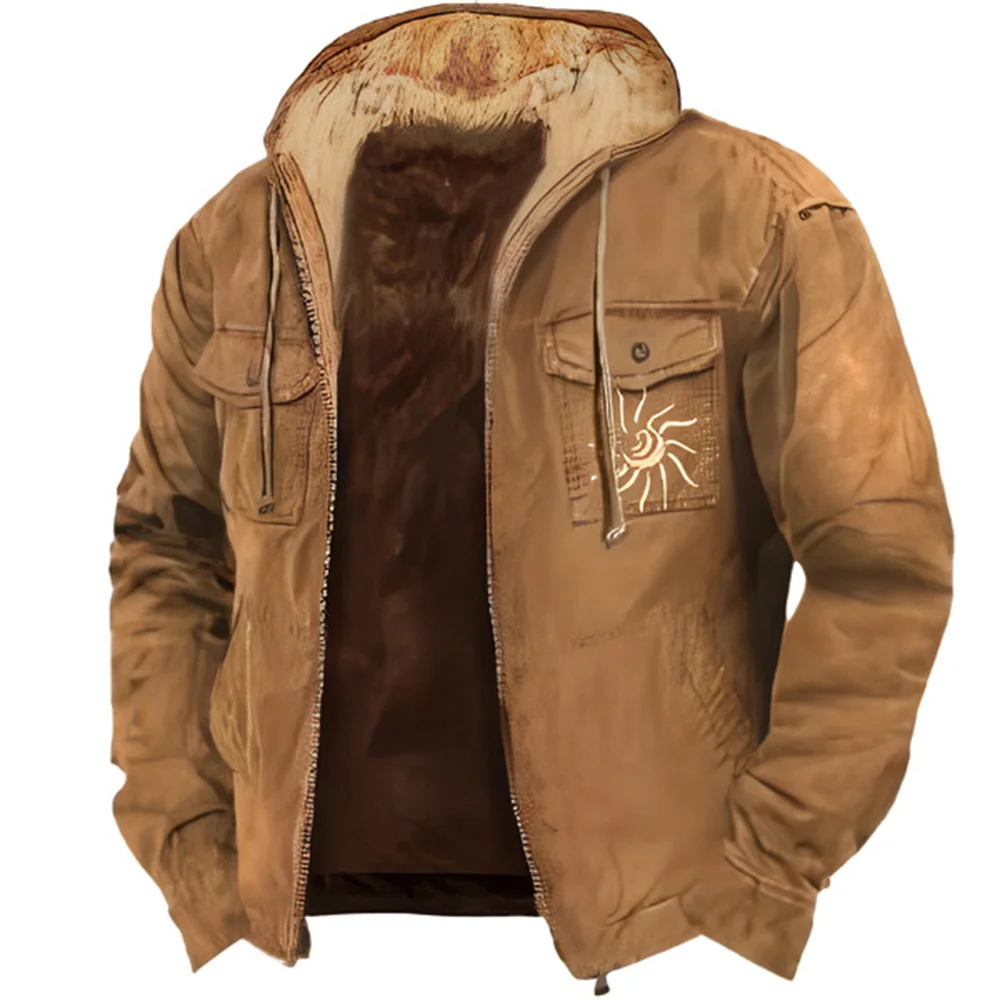 Felpe Con Cappuccio Da Uomo Nuove Invernali Con Zip Giacche In Pile Felpe Verdi Marroni Capispalla Da Uomo Streetwear Cardigan A Maniche Lunghe Con Ca