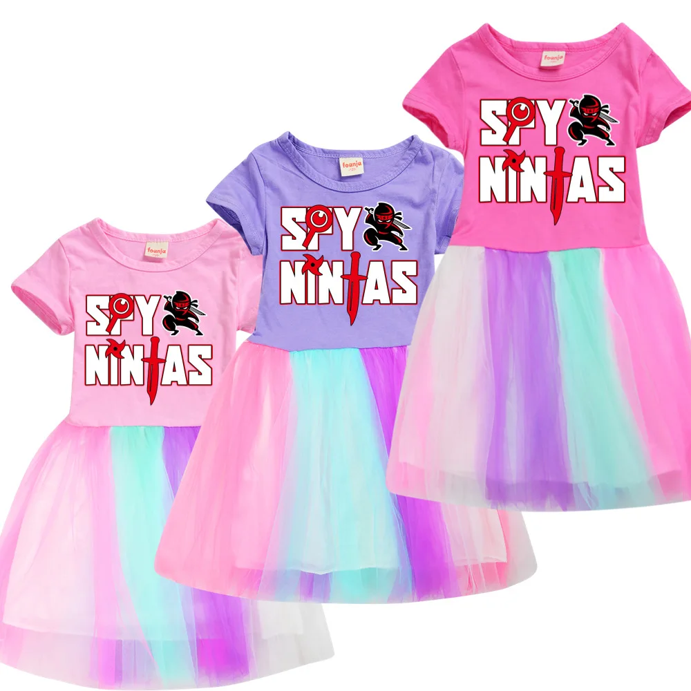 Spy Ninja Summer Dress Girl Cotton Fashion Spring 3D Gaming Al Ginocchio Neonate Vestiti Costume Da Principessa Adolescente