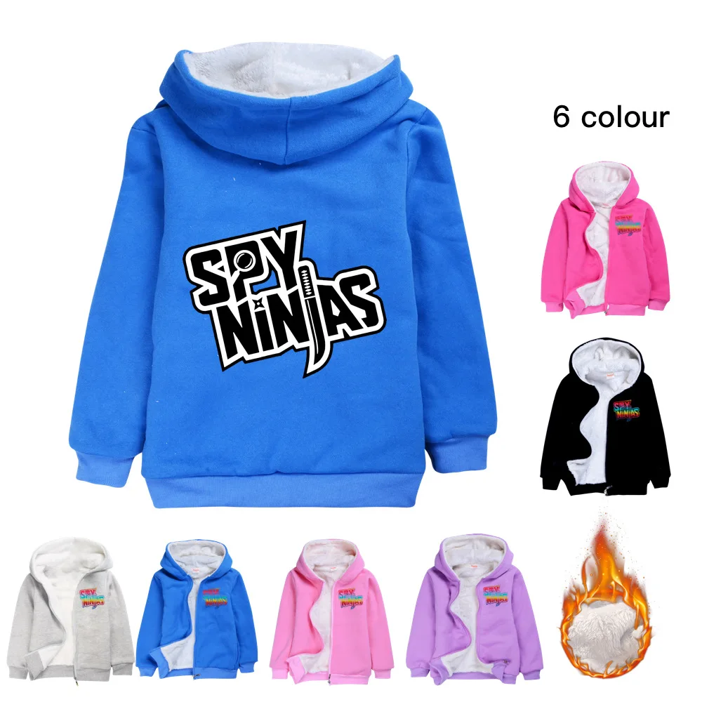 Spy Ninjas Toddler Girl Winter Clothes Cartoon Cotton Baby Boys Jacket Fashion Hooded Kids 2022 Warm Coat Child Student Outwear