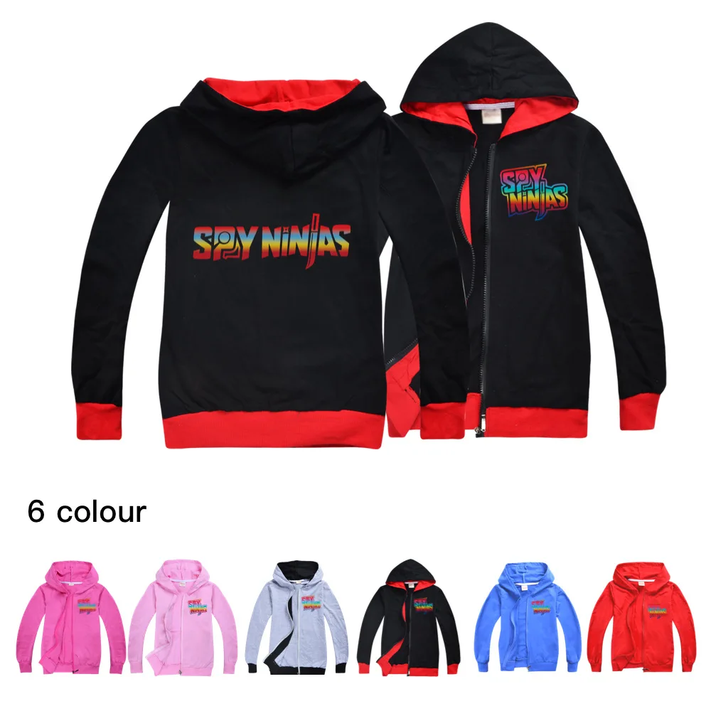 Spy Ninjas Brand Autumn New Children'S Jacket Baby Jacket Cotton Boy Funny Game Cartoon Jacket Boy Felpa Con Cappuccio Jacket