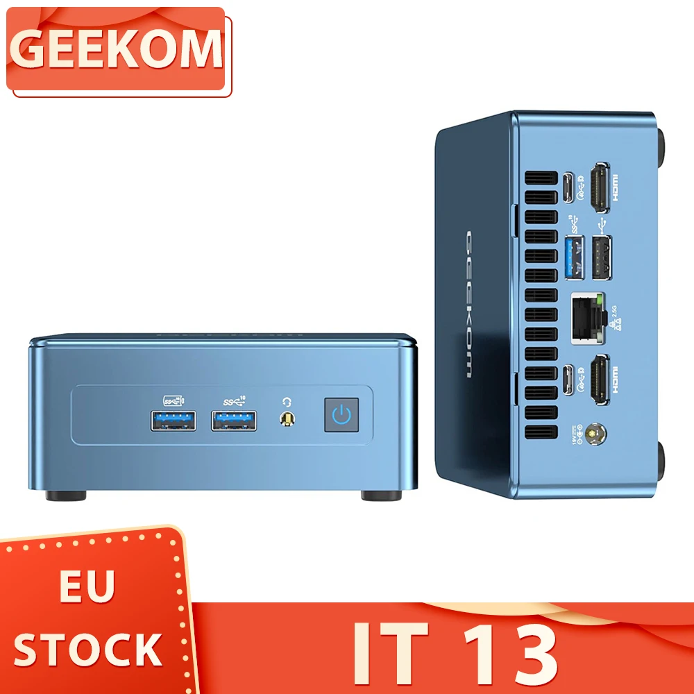 Geekom It13 Mini Pc, Intel I9-13900H 14 Core 20 Thread Fino A 5.40 Ghz, 32Gb Ddr4 Ram 2Tb Ssd, Wifi6E Bluetooth5.2, 3 * Usb3.2
