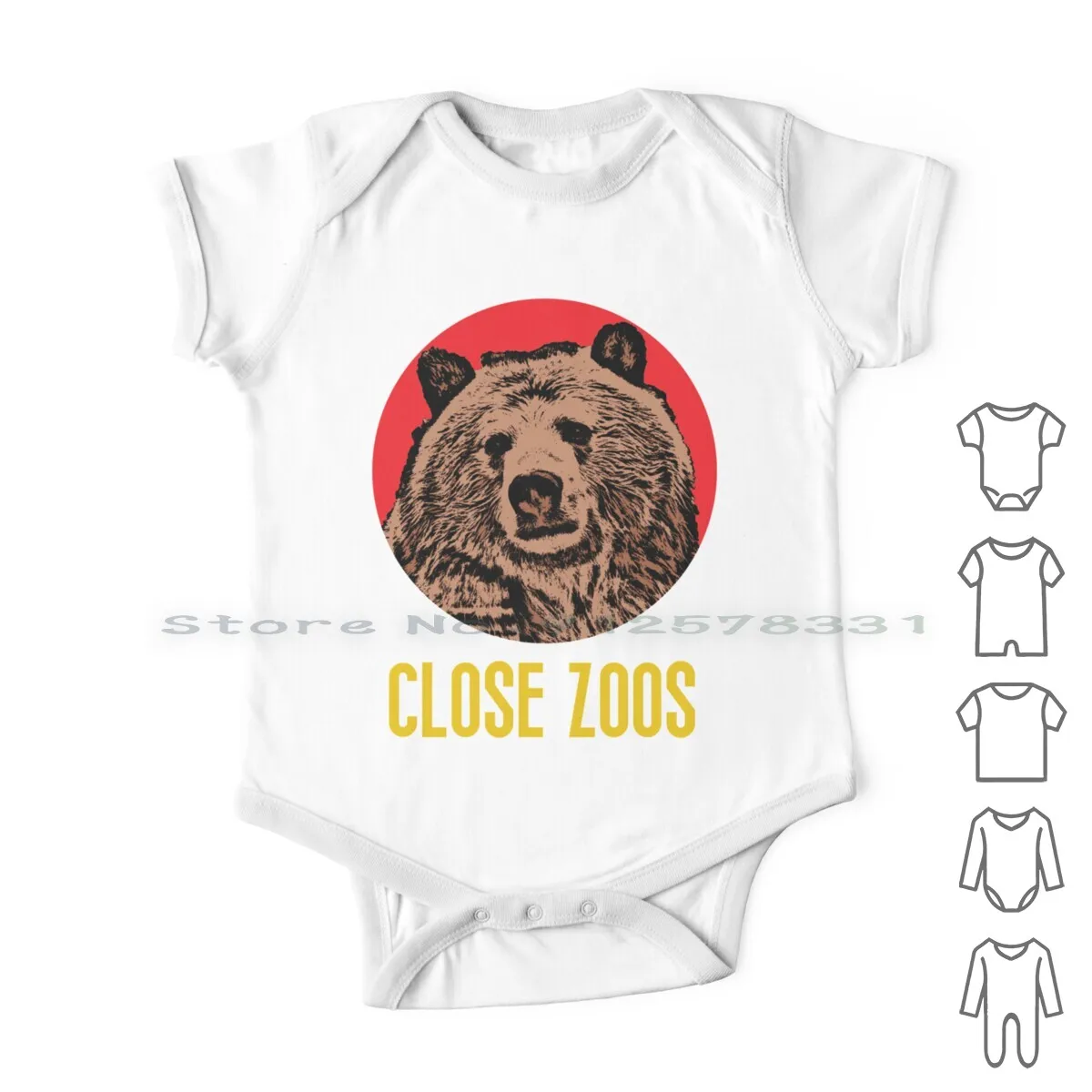 Chiudi Zoo Orso Stencil Vestiti Per Neonati Pagliaccetti Tute Di Cotone Chiudi Gli Zoo Ora Chiudi Gli Zoo Gli Zoo Sono Le Prigione Spediscono Gli Zoo
