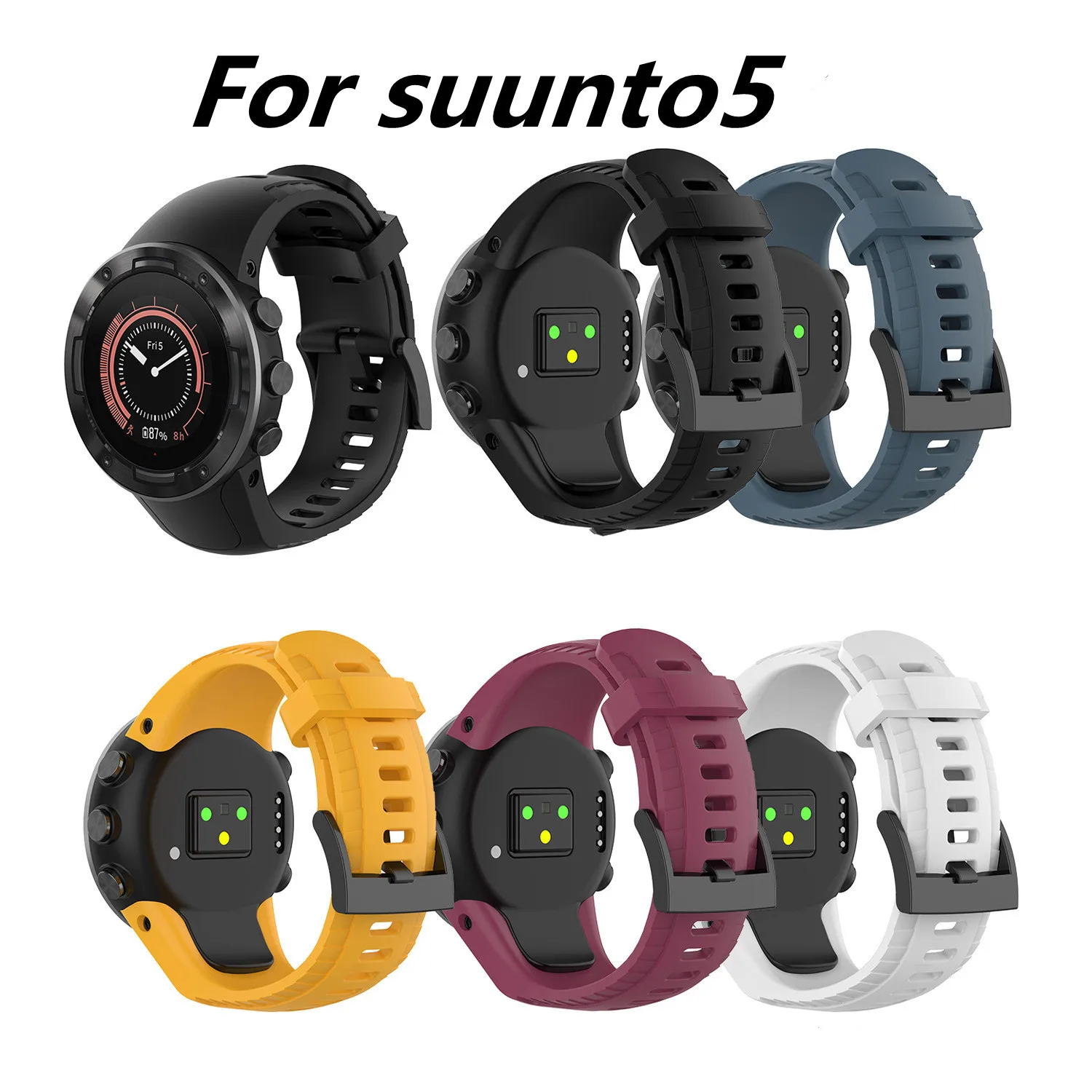 Watch Strap For Suunto Watch 5 46Mm Wristband Silicone Bracelet Wrist Straps Suunto Watch 5 46Mm Smartwatch Wearing Accessories