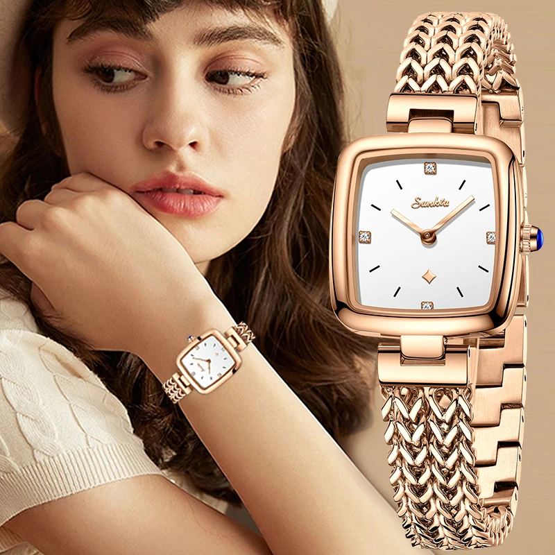 Lige Fashion Watches For Women Sunkta Brand Luxury Waterproof Quartz Watch Women Casual Military Sport Square Watch Montre Femme