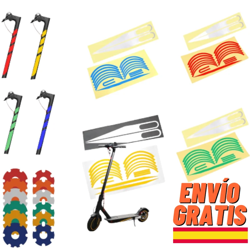 ✅Kit Adesivi Riflettenti Scooter Elettrico Xiaomi M365 / Pro 2 / 1S / Essential / Mi Scooter 3 - Accessori, Ricambi