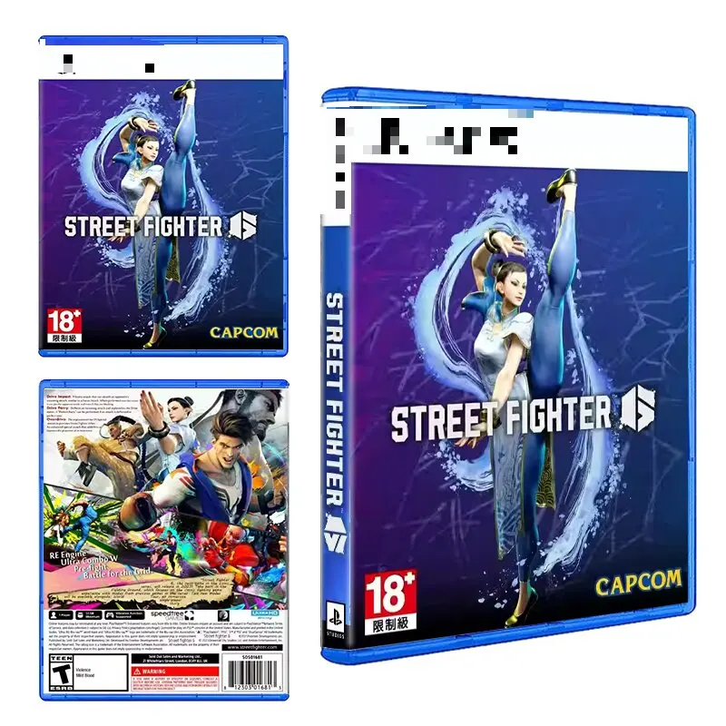 Custodia Da Gioco Arcade Street Fighter 6 Con Cover Olografica Ps5 Solo Nessun Gioco Incluso