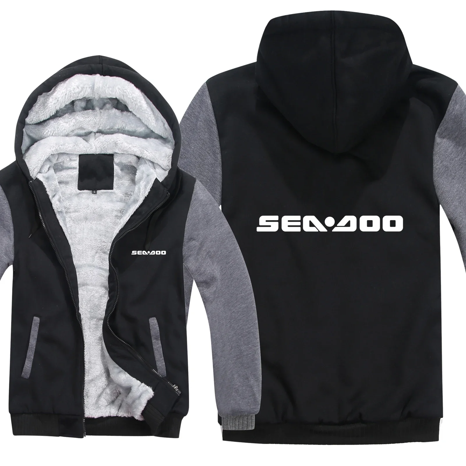 2024 Sea Doo Seadoo Moto Felpe Con Cappuccio Mens Zipper Coat Fleece Addensare Sea-Doo Felpa Pullover