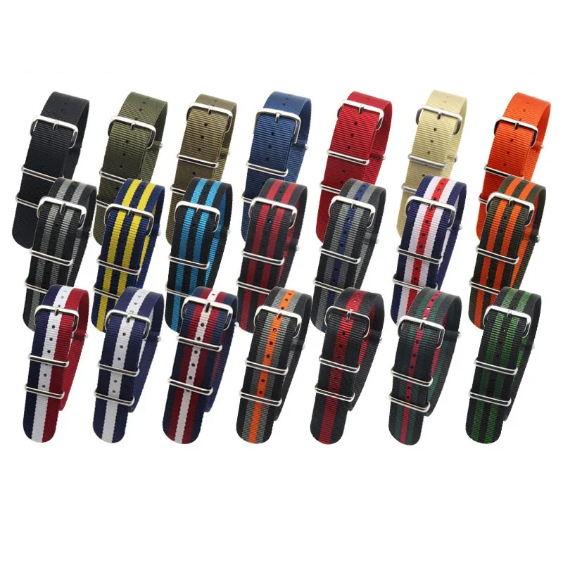 Cinturino Per Orologio In Nylon Per Dw Casio Watch Canvas Steel Buckle 18 20 22Mm Cinturino Seiko Water Ghost Tissot Mido Ck Accessori Tessuti