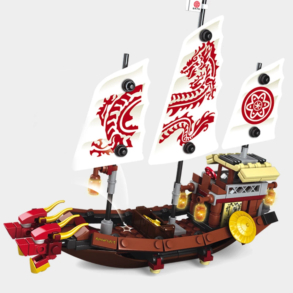 Moc Ninja Legacy Destiny'S Bounty Boat Ship Sailing Building Blocks Kit Mattoni Classic Movie Model Giocattoli Per Bambini Ragazzi Regali Per Bambini