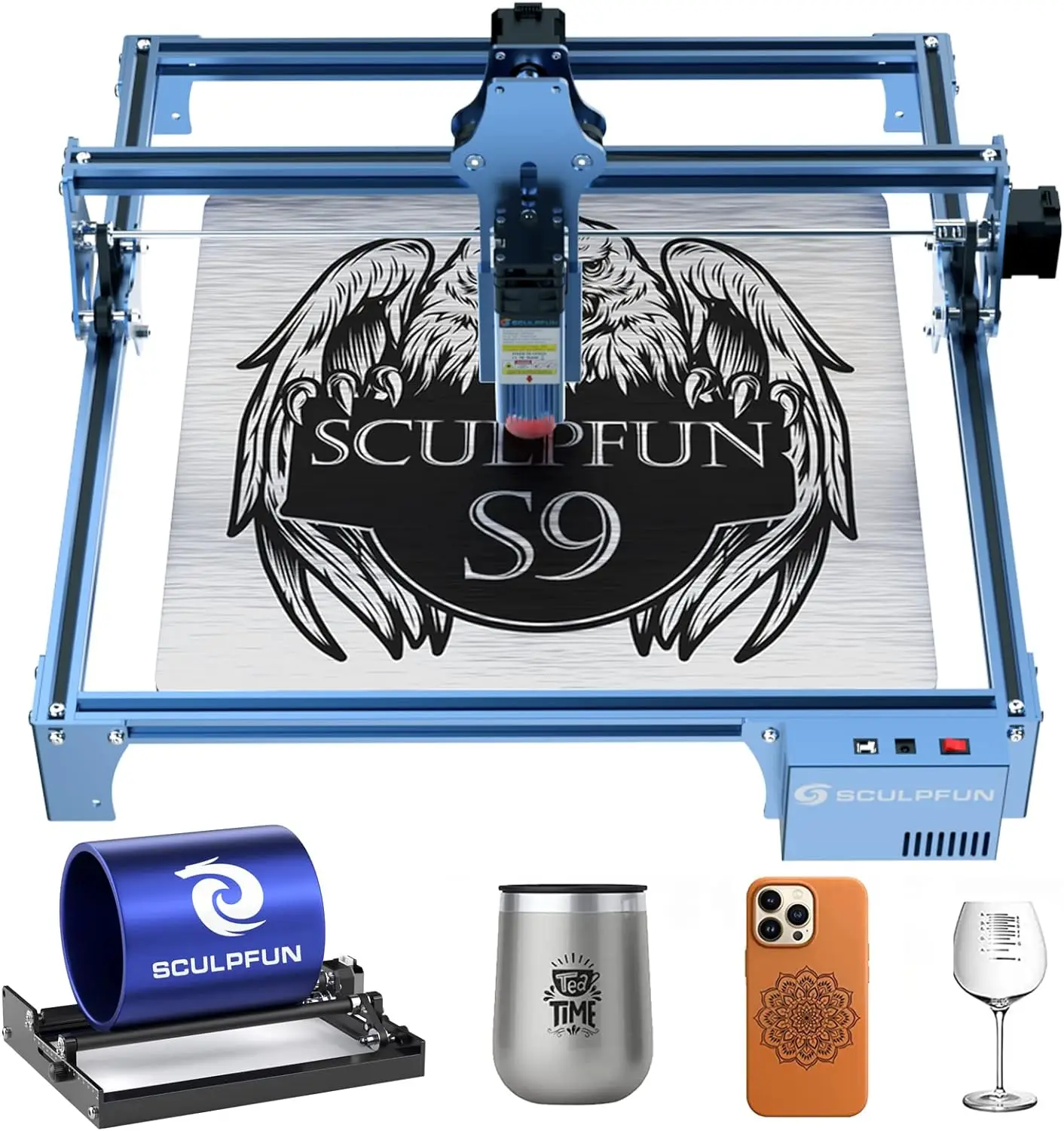 Ssculfun S9 90W Laser Cnc Macchina Da Taglio Per Incisione Laser Ad Alta Precisione Per Legno Acrilico Co2 Incisore Laser Cutter 410X420Mm