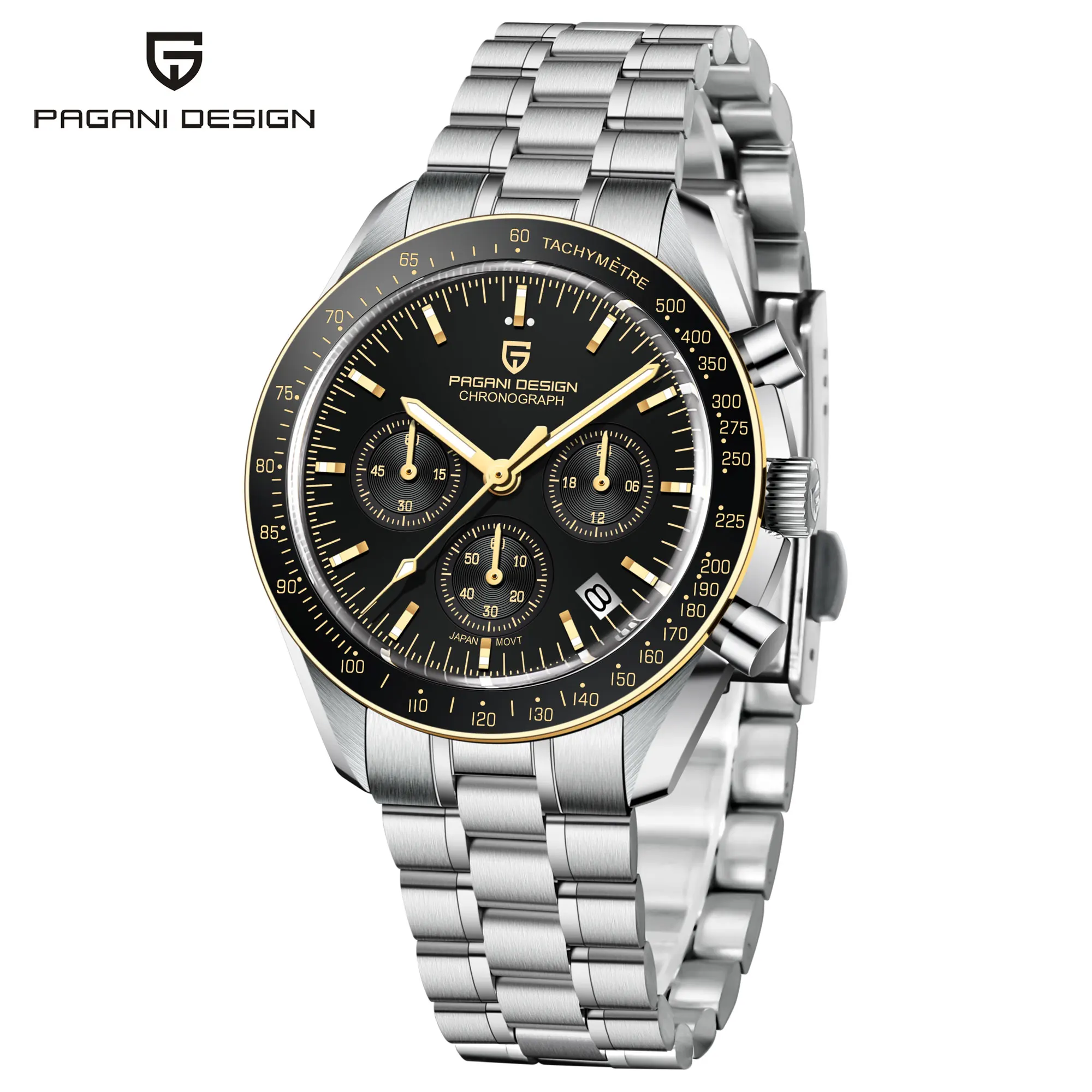 Pagani Design 1701 Classico Made In Prc Watch Full Stainless Steel Japan Vk63 Movt Chronograph 10Atm Orologi Da Polso Impermeabili