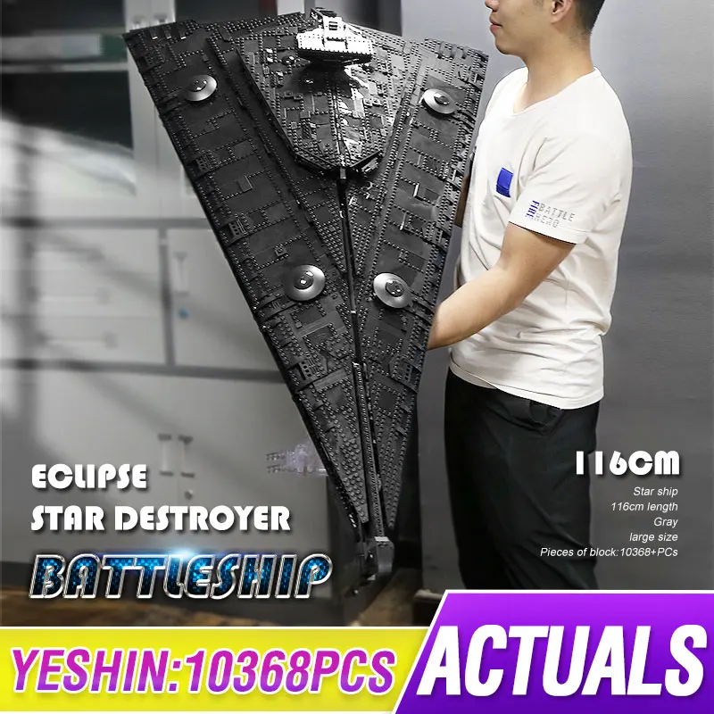 Mold King 21004 Star Plan Toys Moc Eclipse-Class Dreadnought Spaceship Building Blocks Destroyer Construction Set Per Ragazzi