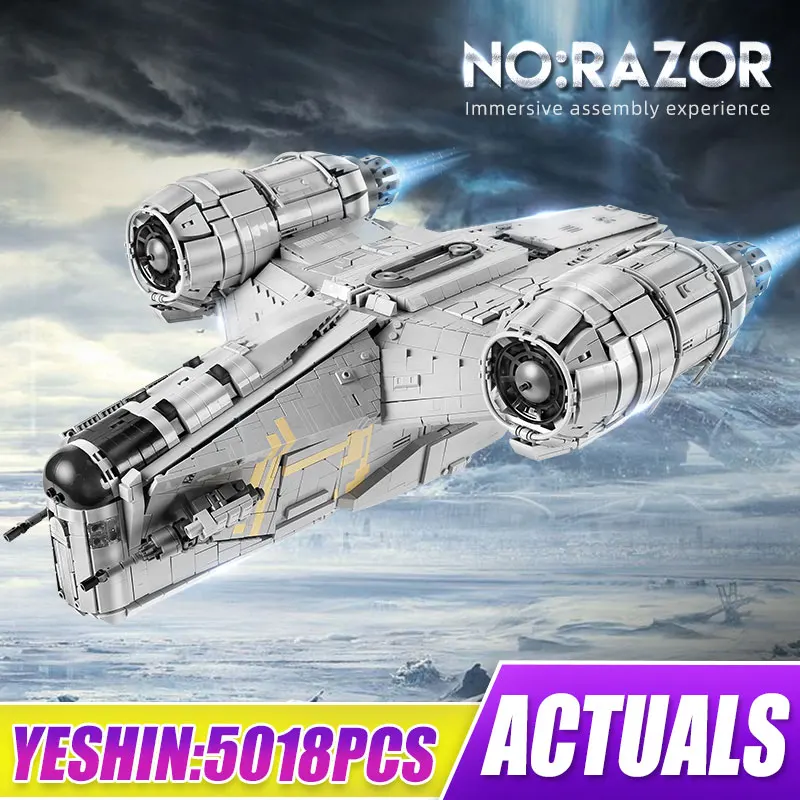 Mold King 21023 Razor Crest Modello Astronave Grande Sci-Fi Star Destroyer Modello Building Blocks Giocattoli Per Adulti