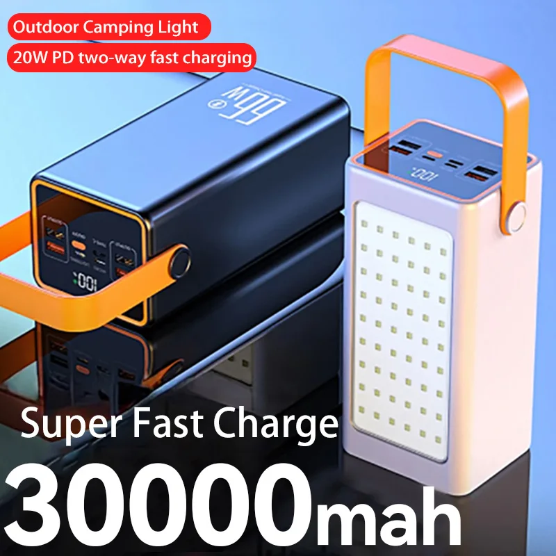 Power Bank 200000Mah Ad Alta Capacità 66W Caricabatterie Rapido Powerbank Per Iphone Laptop Batterie Externe Led Torcia Da Campeggio