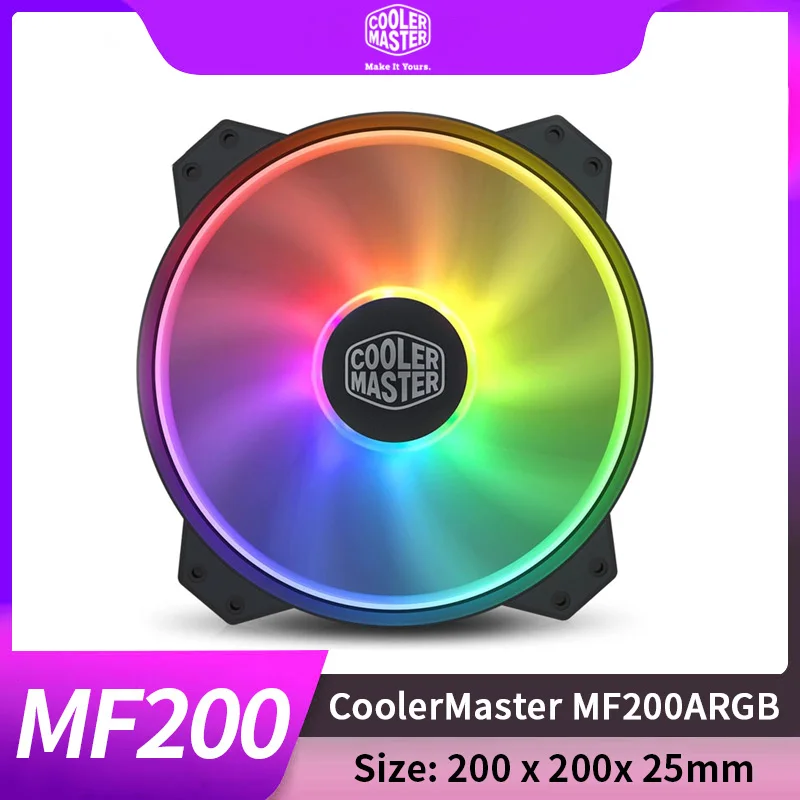 Cooler Master Mf200 Argb 20Cm Rgb 5V/3Pin Custodia Per Computer Ventola Di Ricambio Cpu Raffreddamento Ad Acqua Radiatore Ventola Silenziosa Ventola H