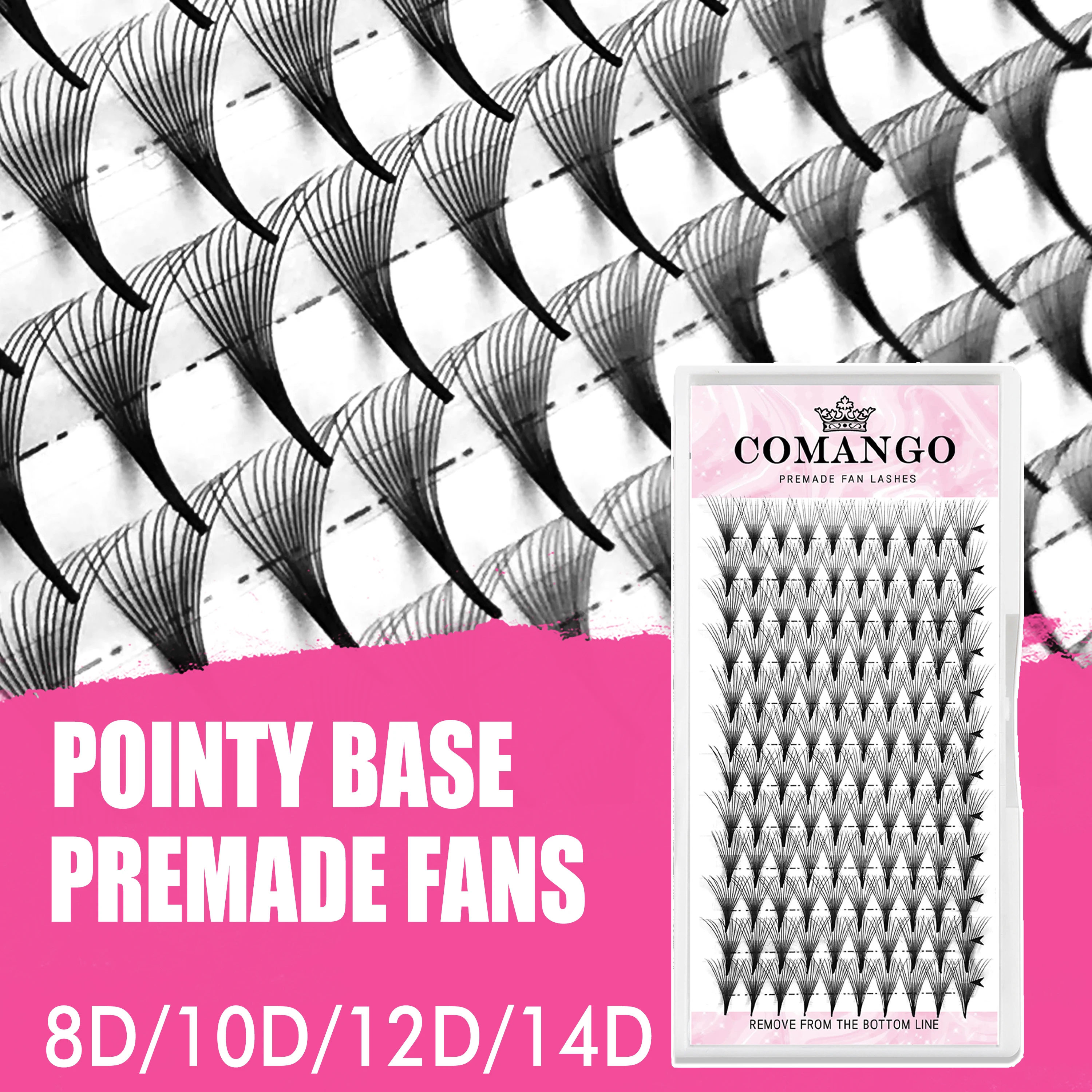 Hyper Pointy Premade Fan Russian Volume Ciglia Estensioni Stelo Lungo Ciglia Finte Morbido Finto Visone Eyalashes