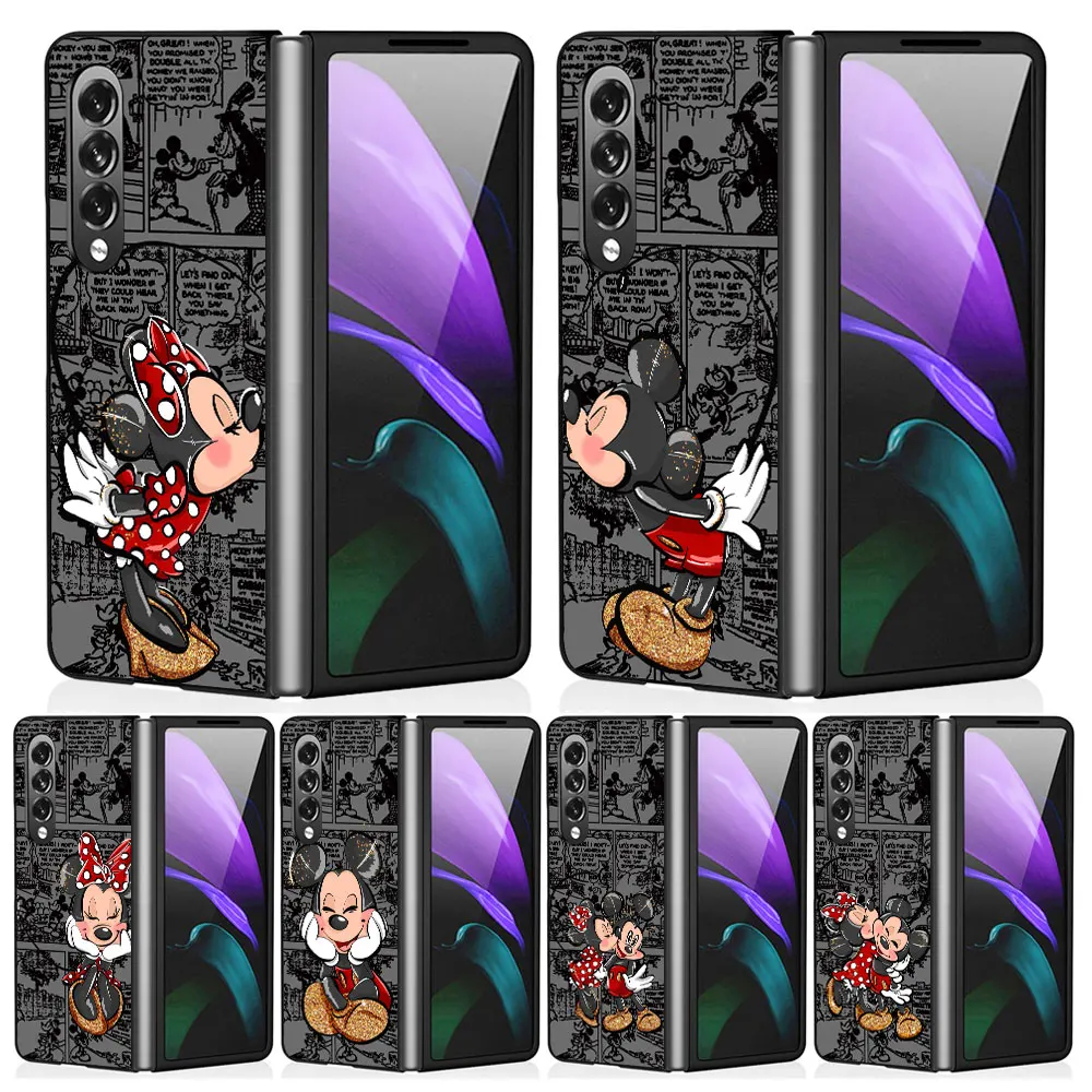 Custodia Per Telefono Disney Mickey Minnie Love Funda Per Samsung Galaxy Z Fold4 Z Fold5 5G Zfold4 Z Fold3 Custodia Antiurto Nera