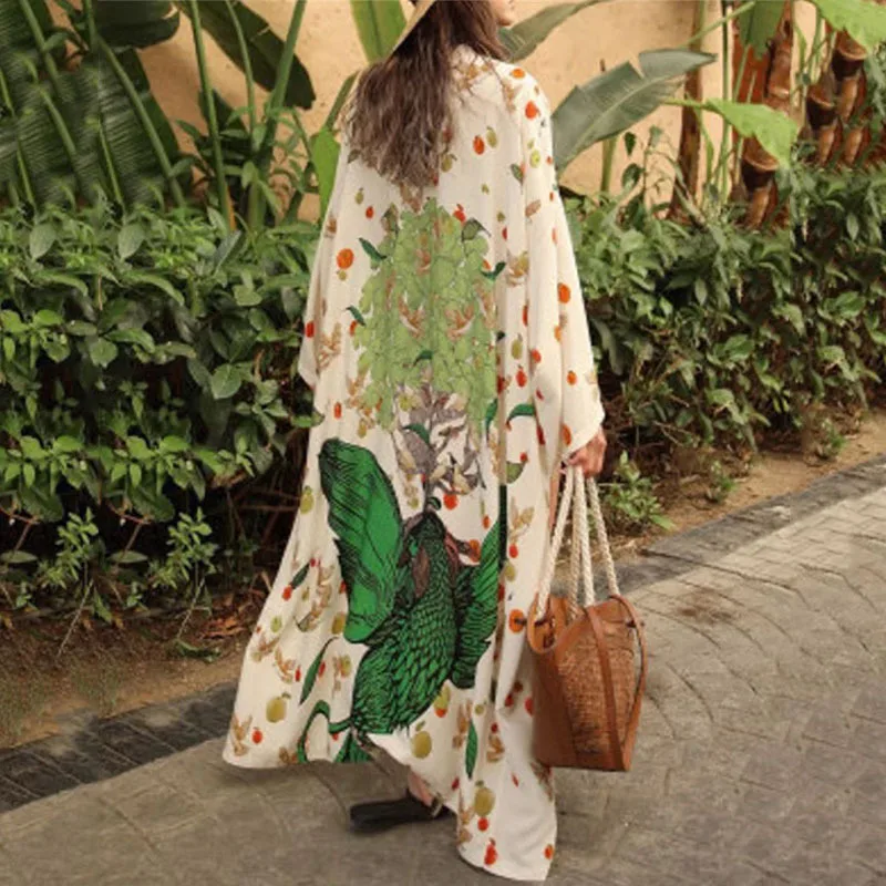 Bwhite Ogni Kimono Donna Bikini Cover Up Stampa Beach Cover Up Saida De Banho Para Praia Sarong Robe De Plage Tunica