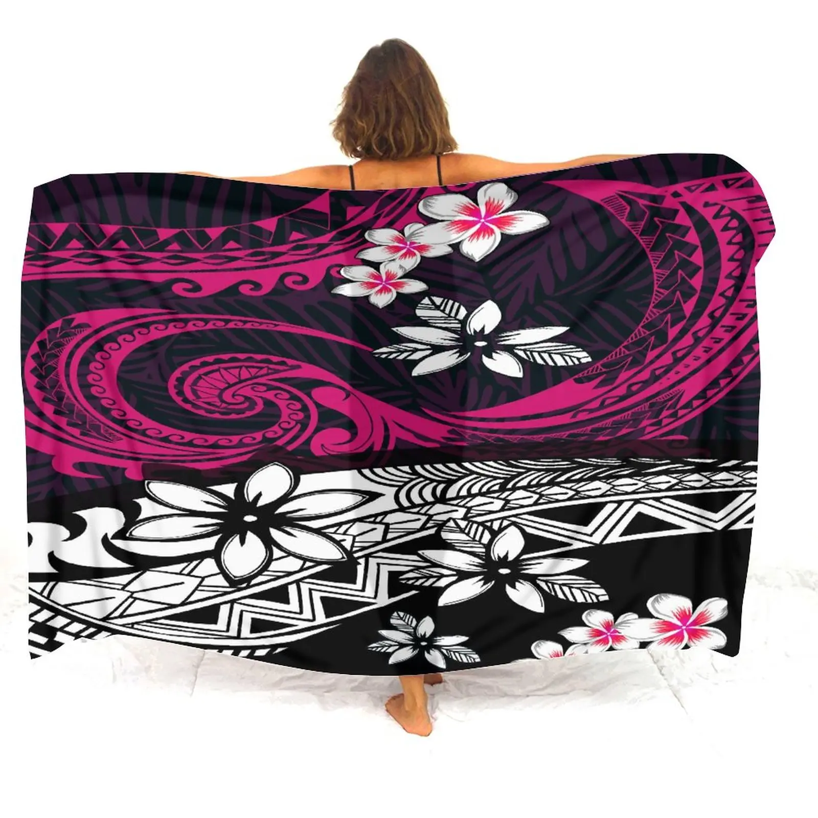 2024 New Sarong Pattern Custom Summer Soft Comfort Sarong Seaside Sun Cape Bikini Coat Sarong Polinesia